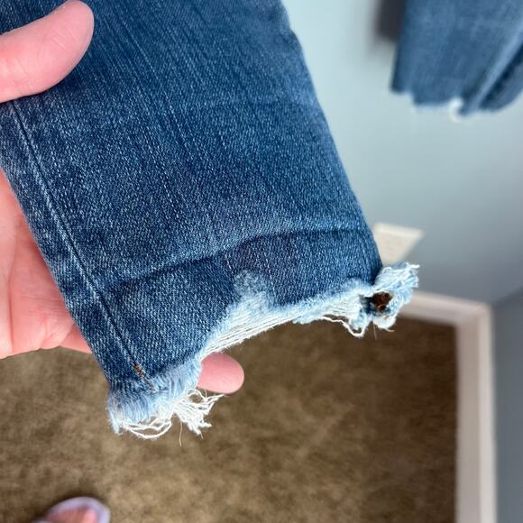 Madewell 9" High-Rise Skinny Jeans Size 25 Distressed Raw Hem - Picture 14 of 16